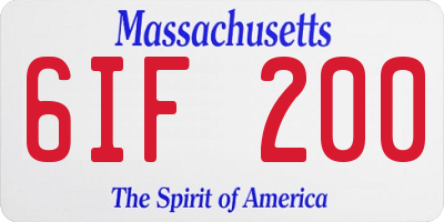 MA license plate 6IF200