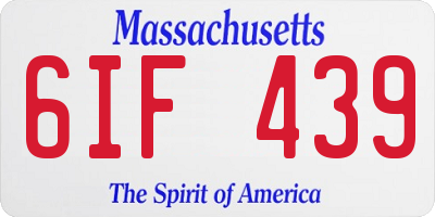 MA license plate 6IF439