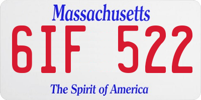 MA license plate 6IF522