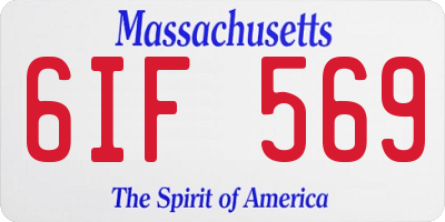 MA license plate 6IF569