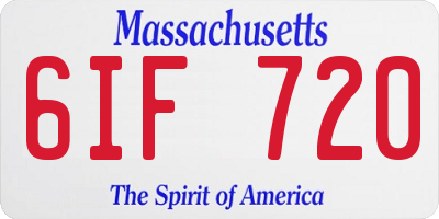 MA license plate 6IF720