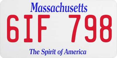 MA license plate 6IF798