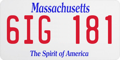 MA license plate 6IG181