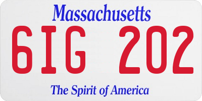 MA license plate 6IG202