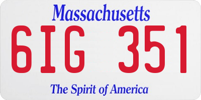 MA license plate 6IG351