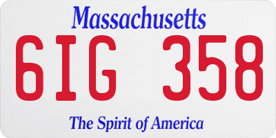 MA license plate 6IG358