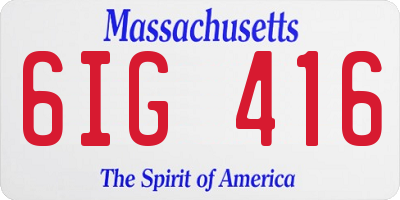 MA license plate 6IG416