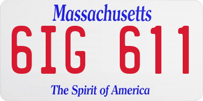 MA license plate 6IG611