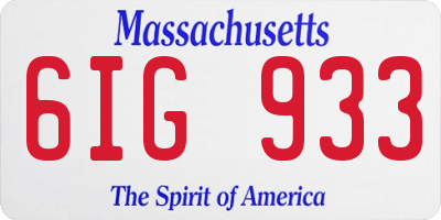 MA license plate 6IG933