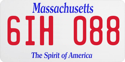 MA license plate 6IH088