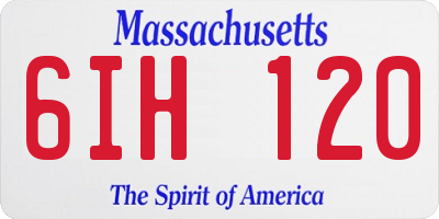 MA license plate 6IH120