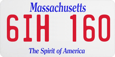 MA license plate 6IH160