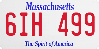 MA license plate 6IH499