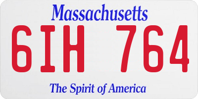 MA license plate 6IH764