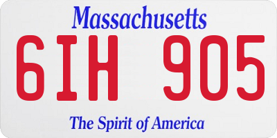 MA license plate 6IH905