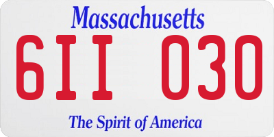 MA license plate 6II030
