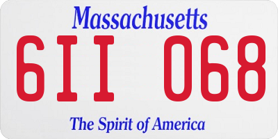 MA license plate 6II068