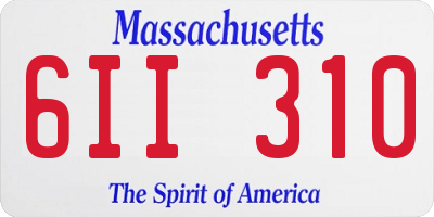 MA license plate 6II310