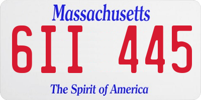 MA license plate 6II445