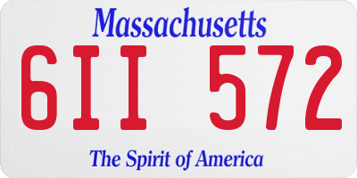 MA license plate 6II572