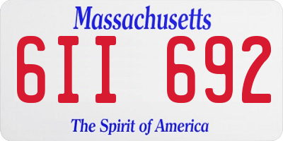 MA license plate 6II692