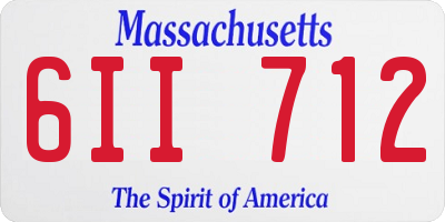 MA license plate 6II712