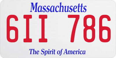 MA license plate 6II786