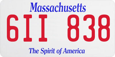MA license plate 6II838