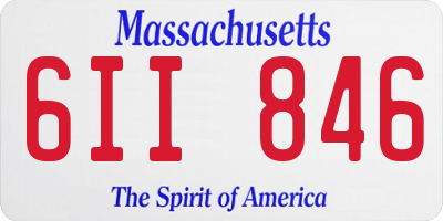 MA license plate 6II846