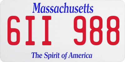 MA license plate 6II988