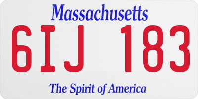 MA license plate 6IJ183