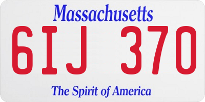 MA license plate 6IJ370
