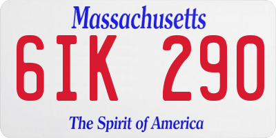 MA license plate 6IK290