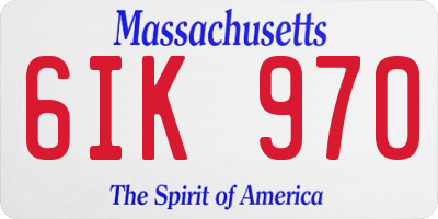 MA license plate 6IK970