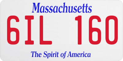MA license plate 6IL160