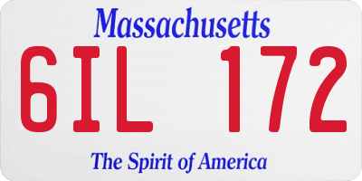 MA license plate 6IL172