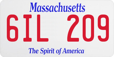 MA license plate 6IL209