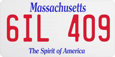 MA license plate 6IL409