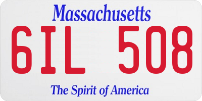 MA license plate 6IL508