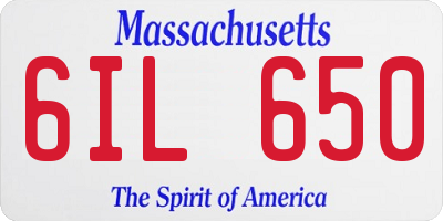 MA license plate 6IL650