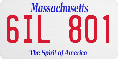 MA license plate 6IL801