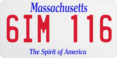 MA license plate 6IM116