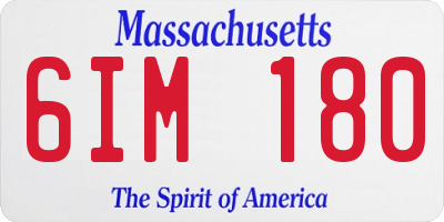 MA license plate 6IM180
