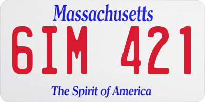 MA license plate 6IM421
