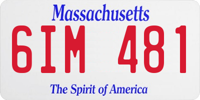 MA license plate 6IM481