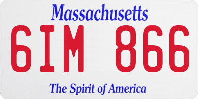 MA license plate 6IM866