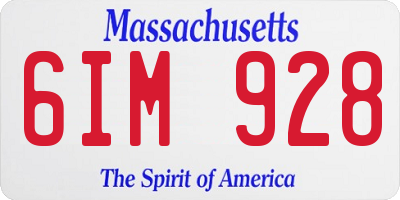 MA license plate 6IM928
