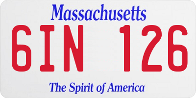 MA license plate 6IN126