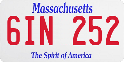 MA license plate 6IN252