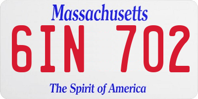 MA license plate 6IN702